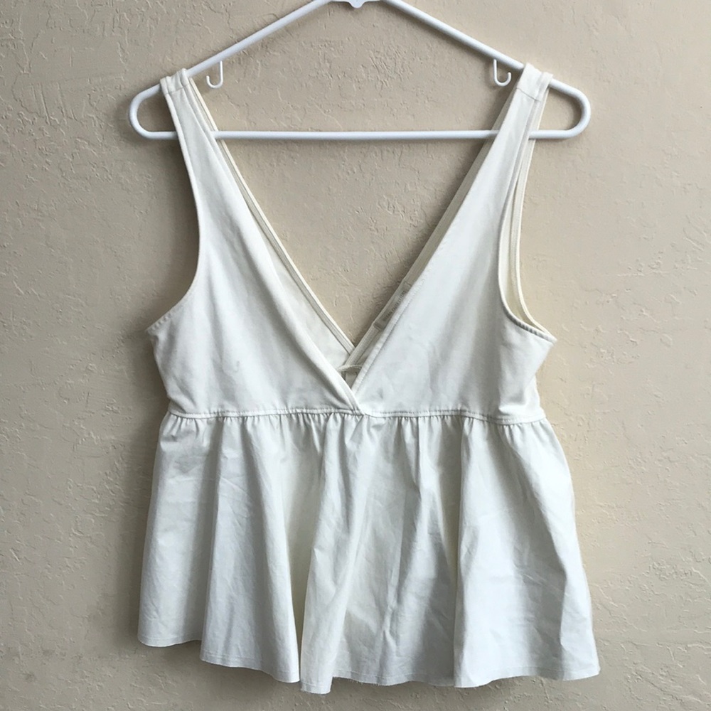 Urban Outfitters White Peplum Tank Top